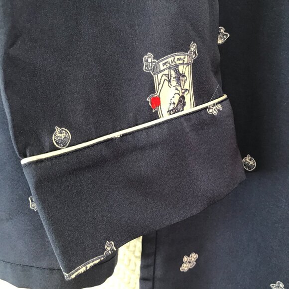 Disney Uniqlo snow white pajamas women's M navy/white button top princess satin - Picture 5 of 9